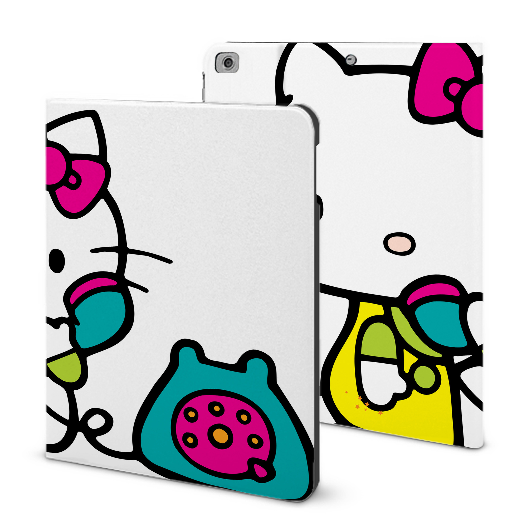 （画像用） Hello Kitty ハローキティ IPad ケース ブック型 PUレザー TPU 耐衝撃 軽量 薄型 ペン収納なし 全面保護 IPad 各モデル対応